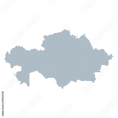 Kazakhstan Map - Vector Pixel Solid Contour