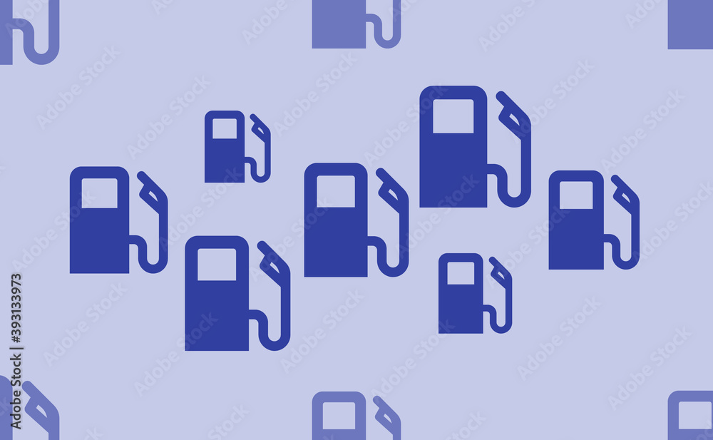 Seamless pattern of large isolated blue gas station symbols. The pattern is divided by a line of elements of lighter tones. Vector illustration on light blue background Seamless pattern of large isolated blue gas station symbols. The pattern is divided by a line of elements of lighter tones. Vector illustration on light blue background
