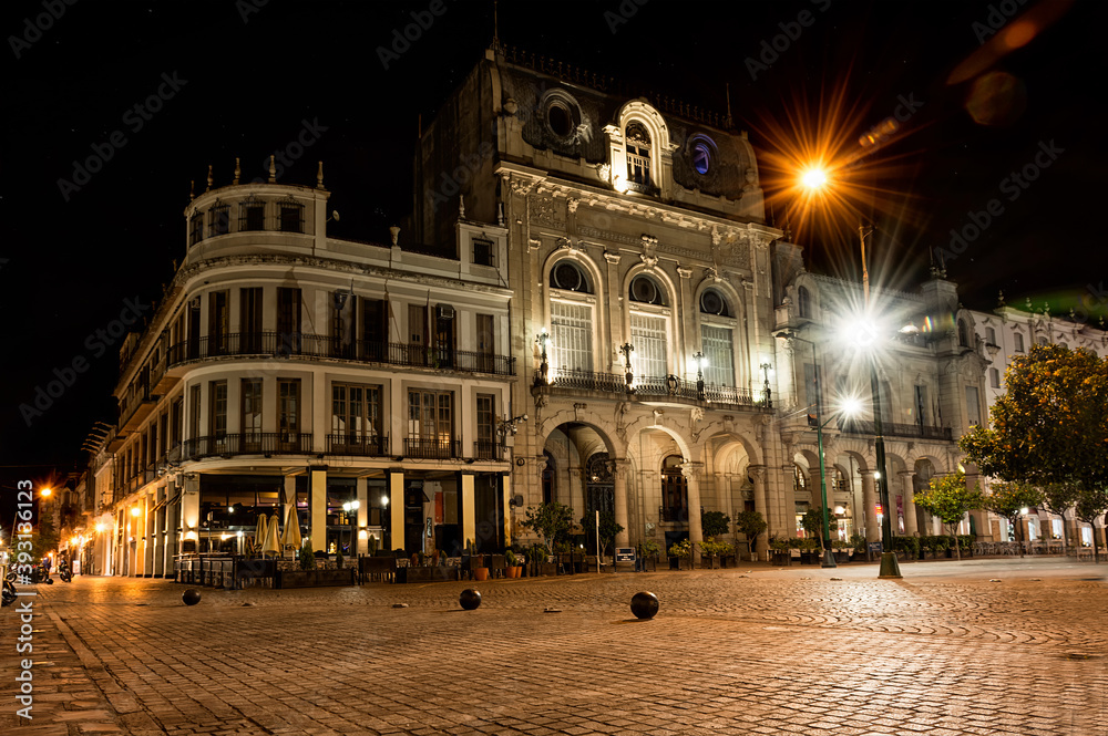 night view of the city center of Salta Argentina