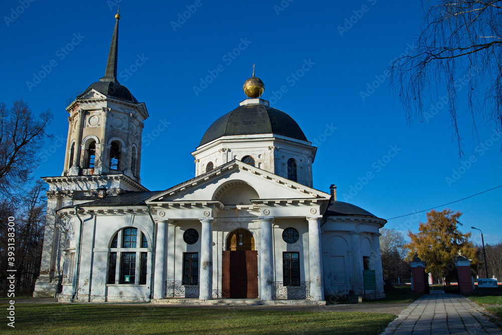Orthodox Church of St. John the Baptist on the territory of the Goncharovs' estate, the village of Yaropolets, Moscow region, Russia.