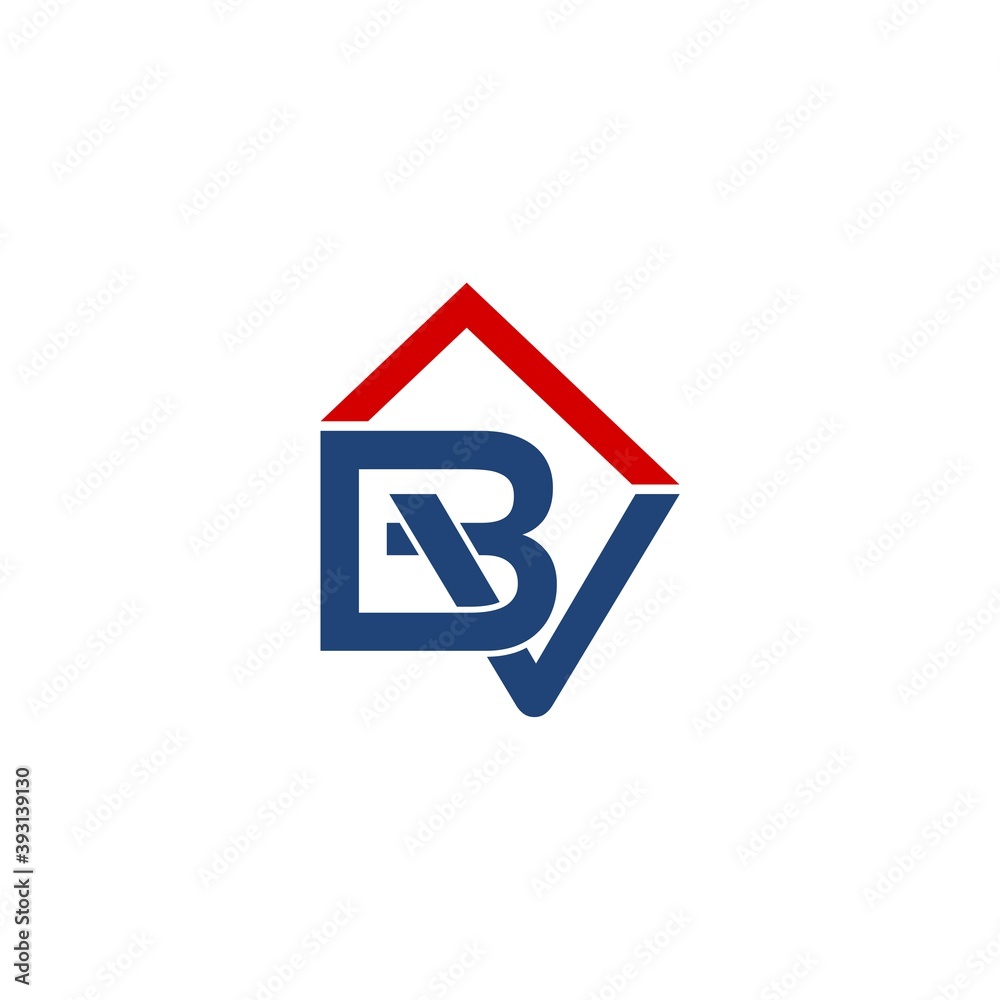 Initial BV Letter logo isolated on white background Initial BV Letter logo isolated on white background