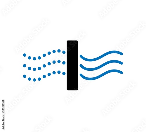Air purifier. Air filter icon. Solid Particle Filter