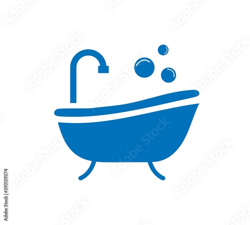 Bathtub icon on white background. trendy design template