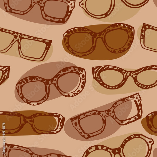 Glasses and sunglasses seamless pattern.
