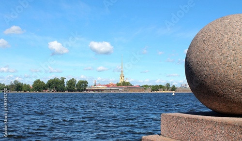 View from the Spit of Vasilievsky Island. St. Petersburg.