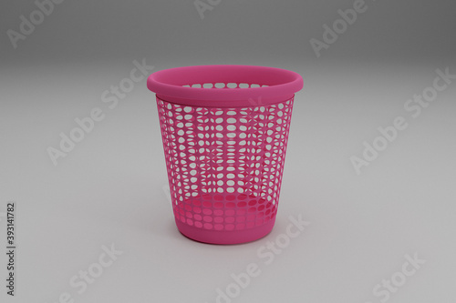 Plastic waste bin household trash can