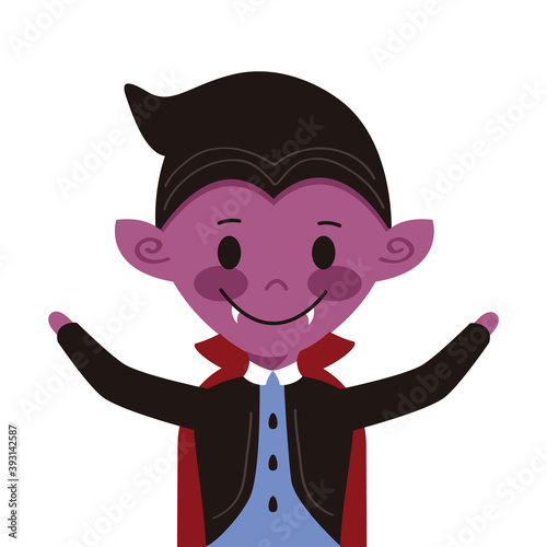 little boy with dracula disguise character
