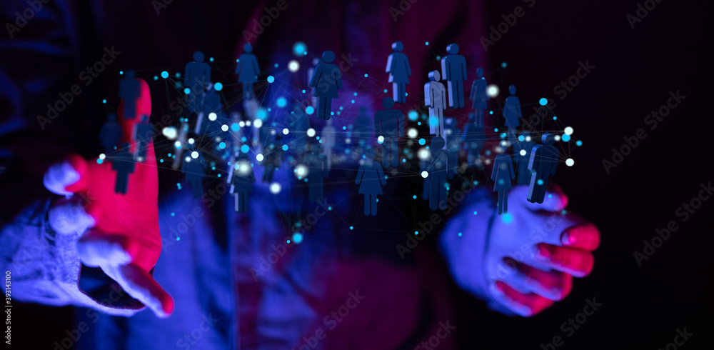 custom made wallpaper toronto digitalBusiness people silhouettes network team