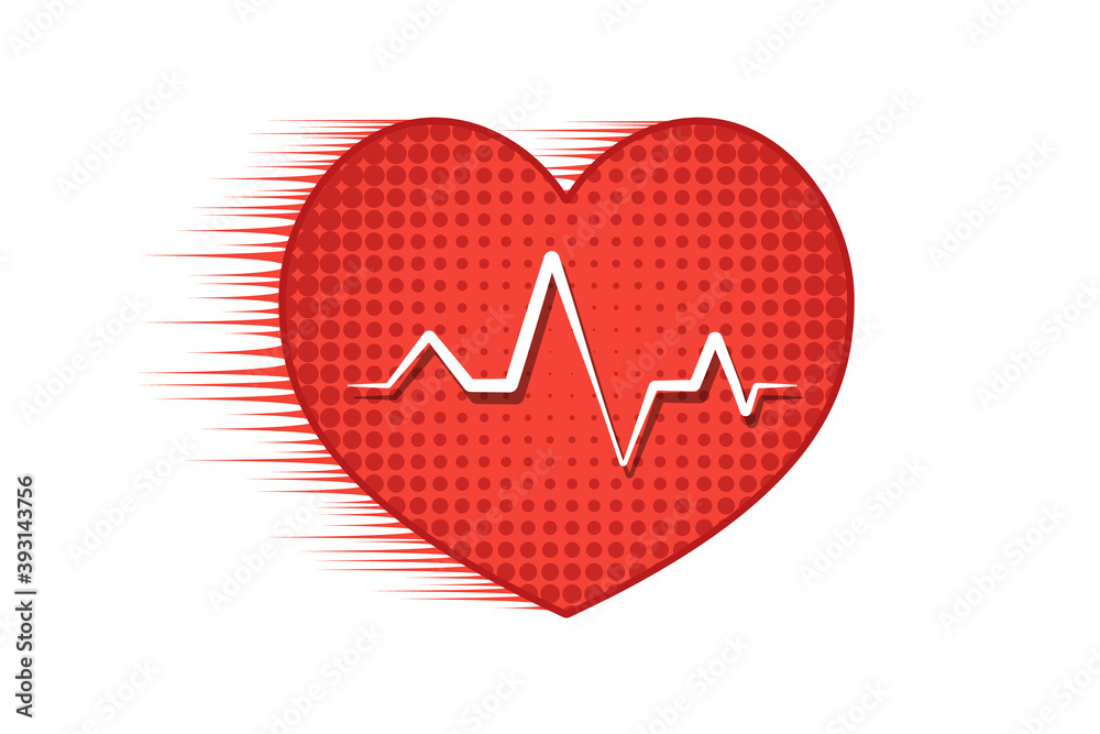 Heart red pulse. Vector medical element on a white background. Heart red pulse. Vector medical element on a white background.