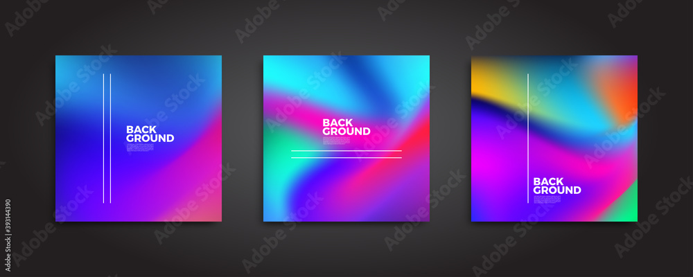 
Abstract backgrounds set with modern blurred color gradient patterns. Smooth templates collection for covers, posters, banners and cards. Vector illustration.