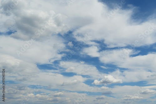 Fluffy clouds in the sky