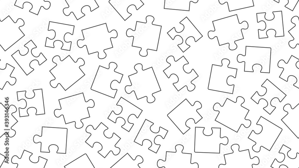 Puzzle doodles for coloring. Seamless kid pattern game for coloring in color paints. Vector illustration background.