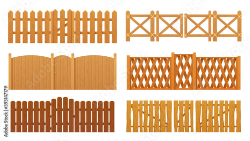 Fence or wooden gates, wood wall barrier boards