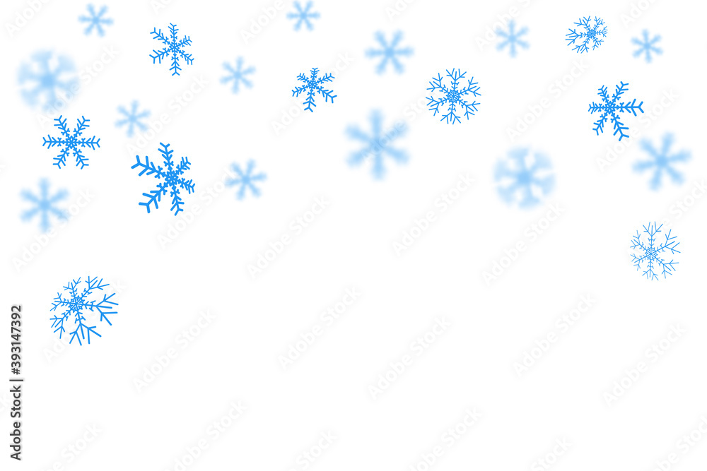 Snowflakes are blue, blurry, transparent. Vector illustration of a winter snow background. Decorative decoration for Christmas and new year. With space for text. Snowflakes are blue, blurry, transparent. Vector illustration of a winter snow background. Decorative decoration for Christmas and new year. With space for text.