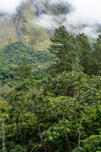 Beautiful aerial view of the colosal  Arenal Volcano in the Costa Rica