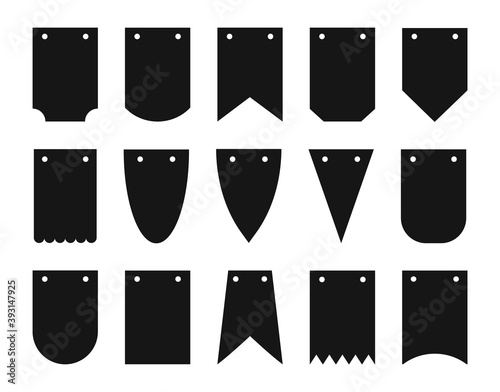 Banner bunting template set. Vector Template Design.
