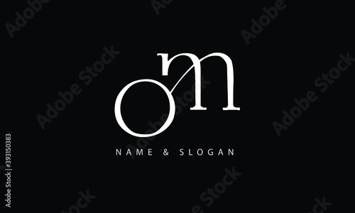 MO, OM, M, O abstract letters logo monogram