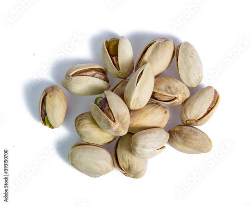 Pistachio nuts. Isolated on a white background