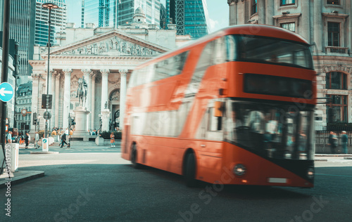 Royal Exchange, London With Red bus