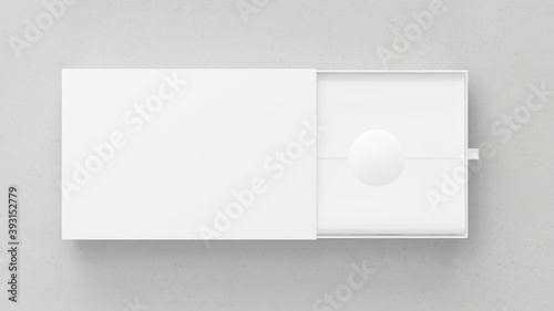open box top view with wrapping paper mock up