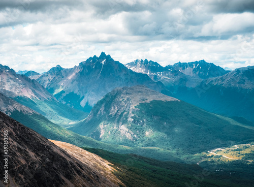 mountains in the snow Tierra del Fuego Ushuaia Argentina