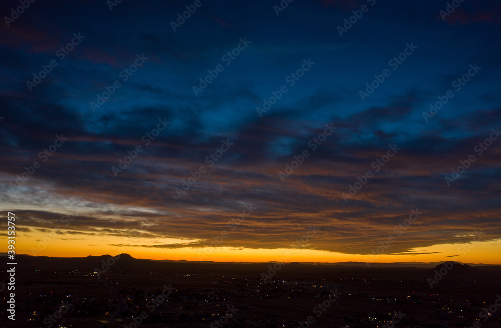 Sunrise over the Mojave desert - arial timelapse Sunrise over the Mojave desert - arial timelapse