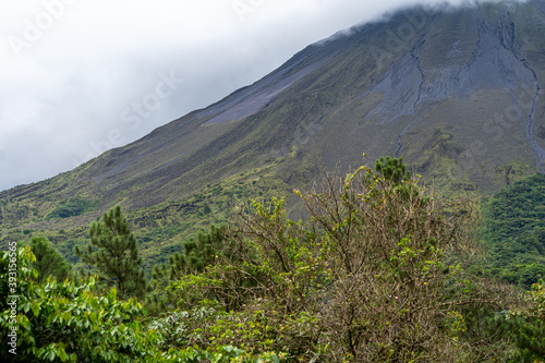 Beautiful aerial view of the colosal  Arenal Volcano in the Costa Rica