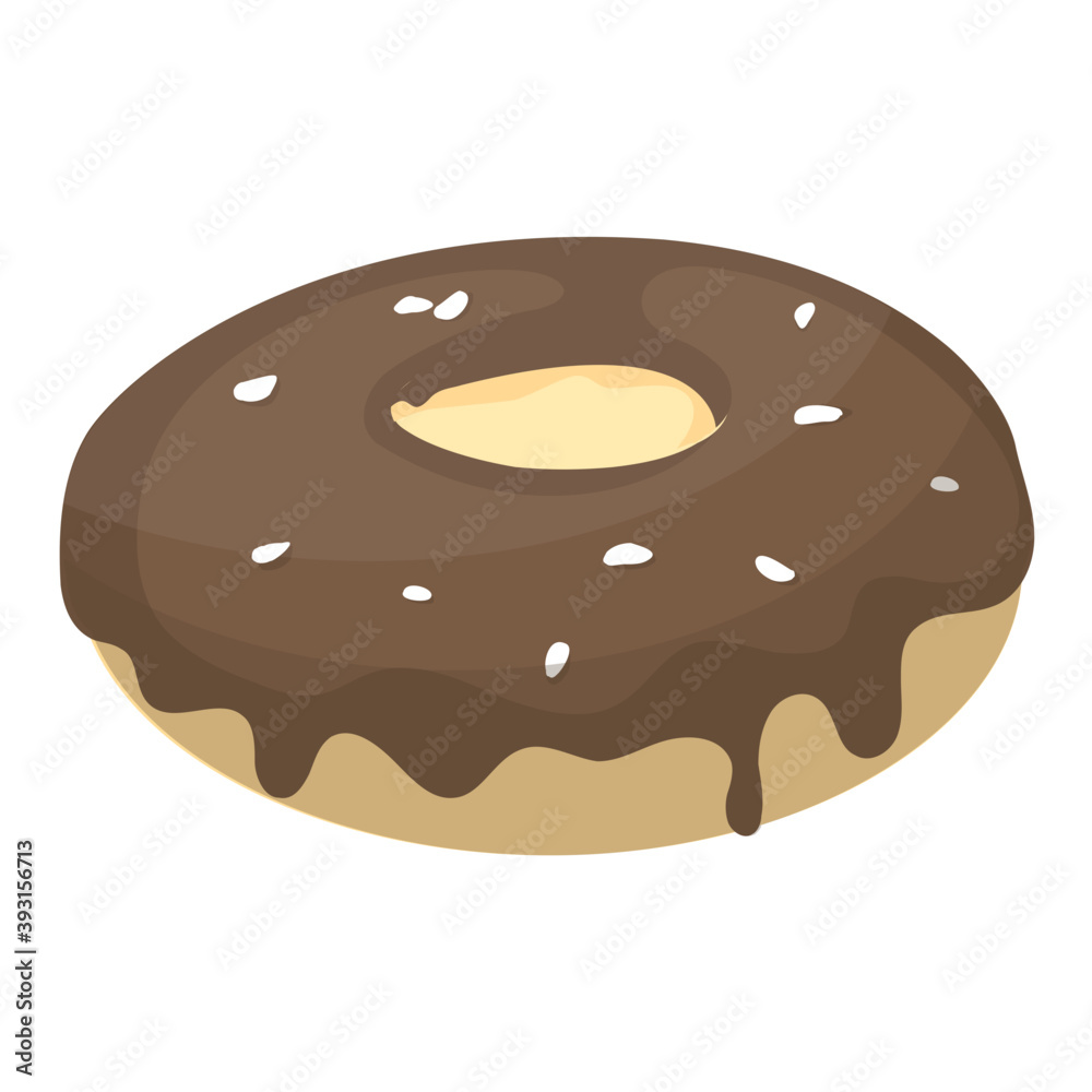Chocolate doughnut with cream drizzled on top
Chocolate doughnut with cream drizzled on top