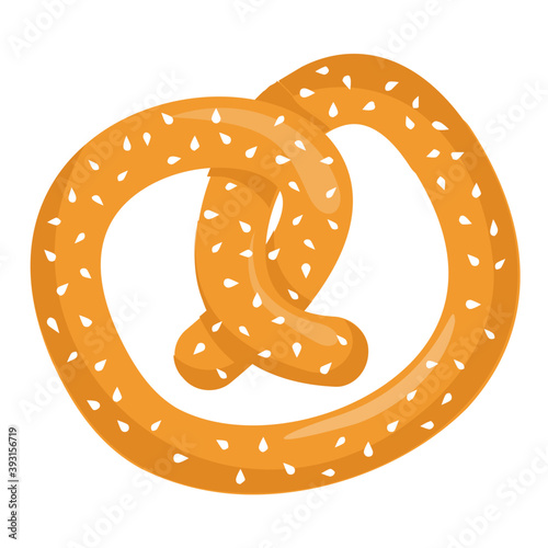 
Twisted knot baked bakery item sweet pretzel
