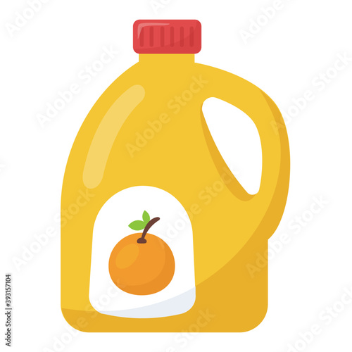 
A plastic one liter bottle of orange juice
