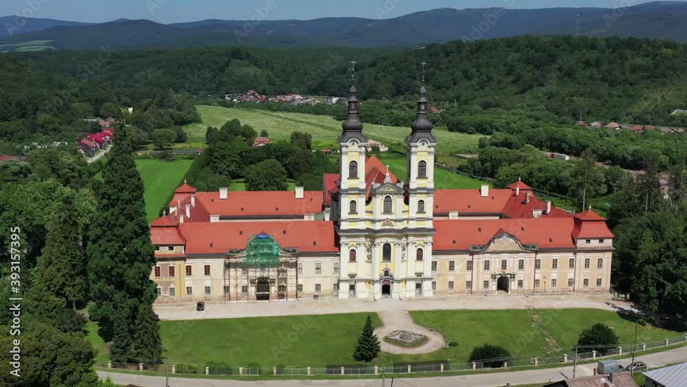 Aerial view of the manor house in the village of Jasov in Slovakia Aerial view of the manor house in the village of Jasov in Slovakia