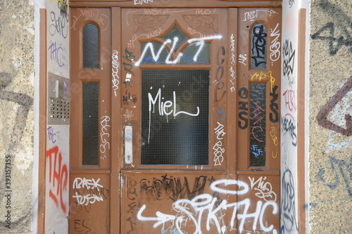 The door painted with graffiti, Berlin