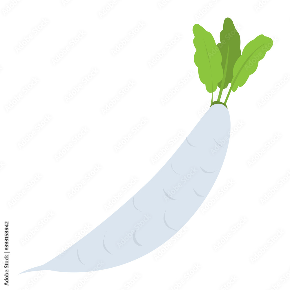 Flat vector icon of a white radish
Flat vector icon of a white radish