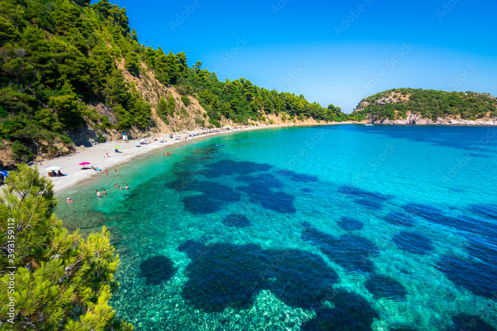 Fototapeta premium Amazing beach Stafilos, Skopelos, Greece.