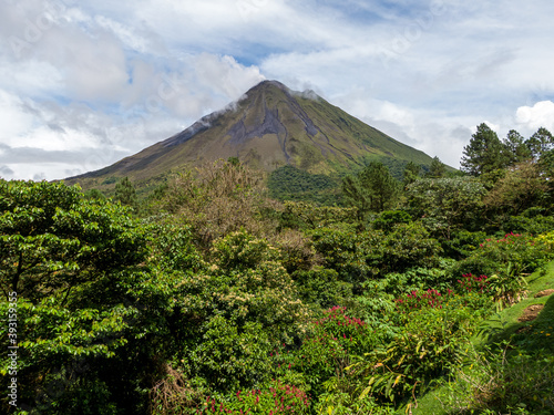 Beautiful aerial view of the colosal  Arenal Volcano in the Costa Rica