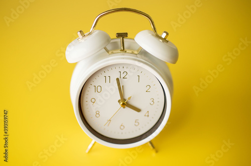 Alarm clock. Wake up early. Beautiful cute vintage alarm clock. Go to. 