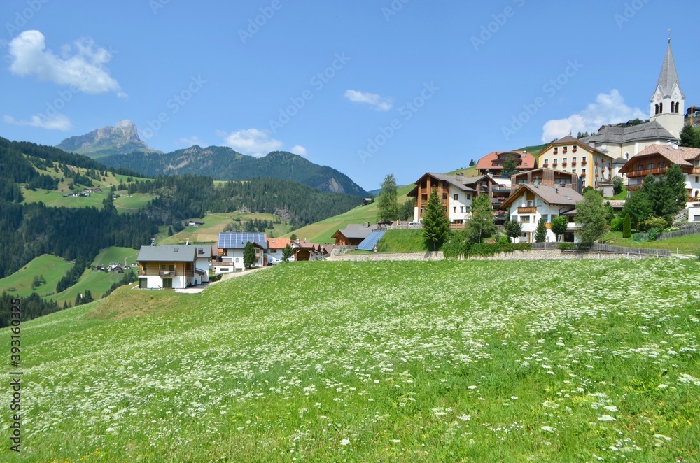 View of San Genesio in the Dolomites, Italy