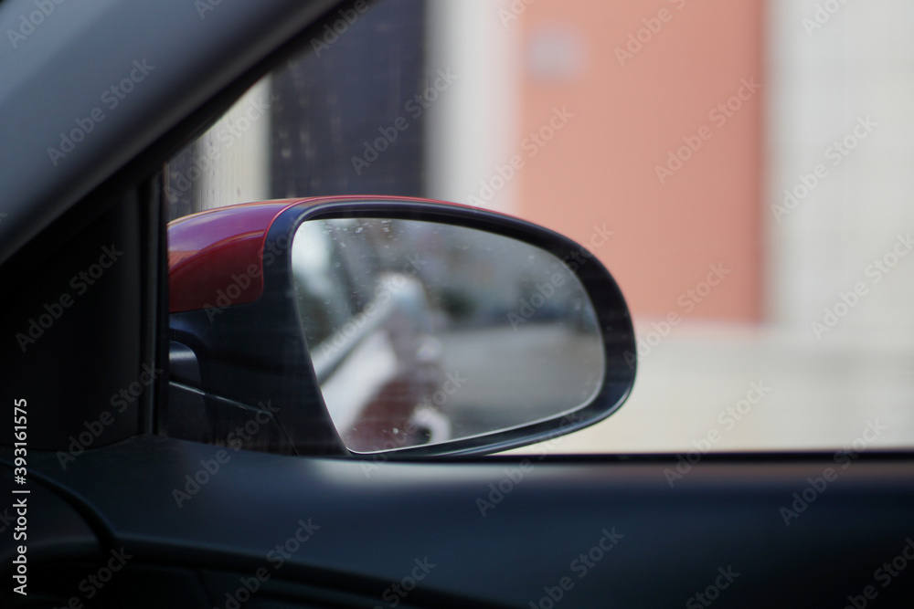 rear view mirror of a modern car, detail