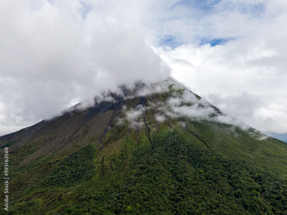 Beautiful aerial view of the colosal Arenal Volcano in the Costa Rica Beautiful aerial view of the colosal Arenal Volcano in the Costa Rica