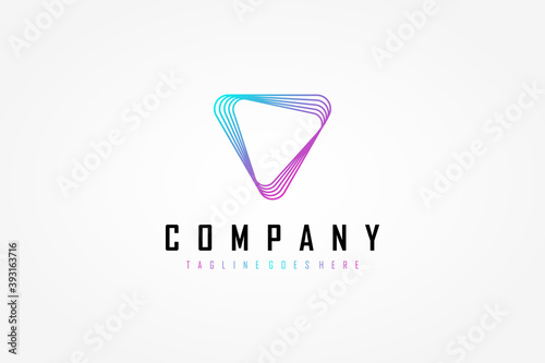 Abstract Initial Letter V Logo. Blue and Purple Shape Geometric Lines isolated on White Background. Usable for Business and Technology Logos. Flat Vector Logo Design Template Element.