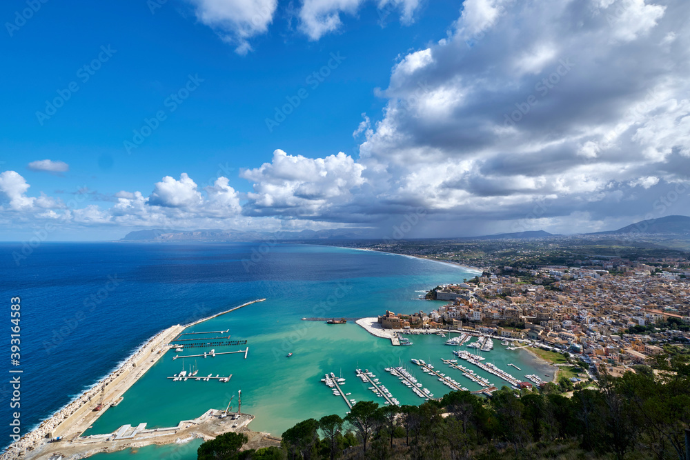 Beautiful city castellammare del golfo at the mediterranean coast