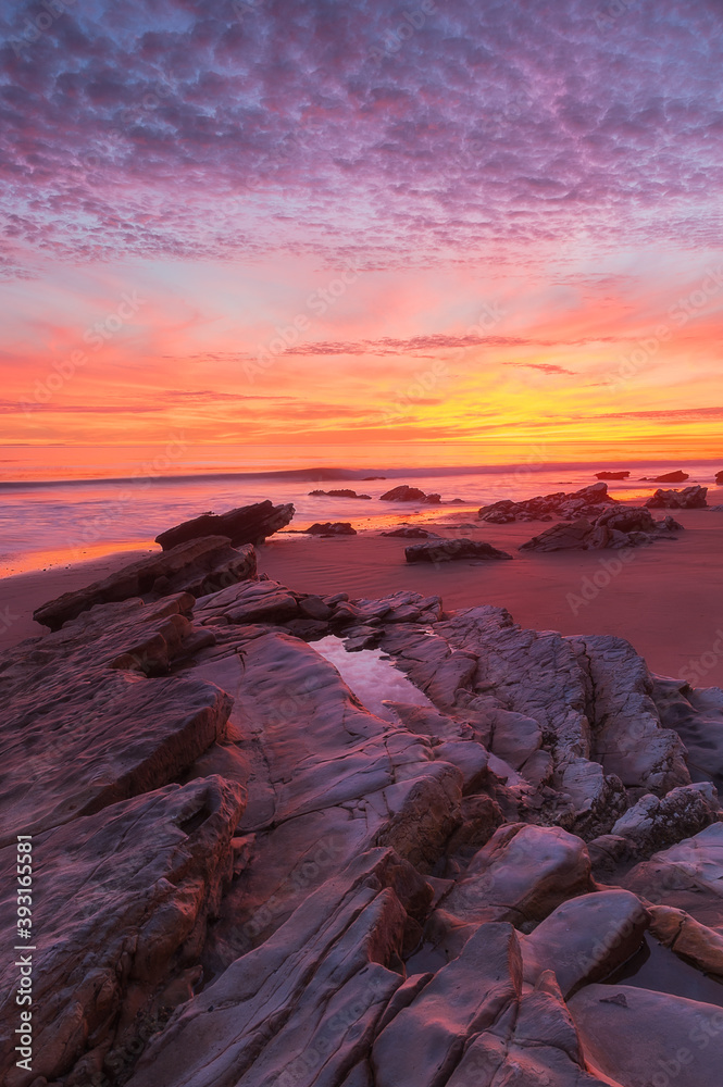 Scenic view of Refugio State Beach during sunset Scenic view of Refugio State Beach during sunset