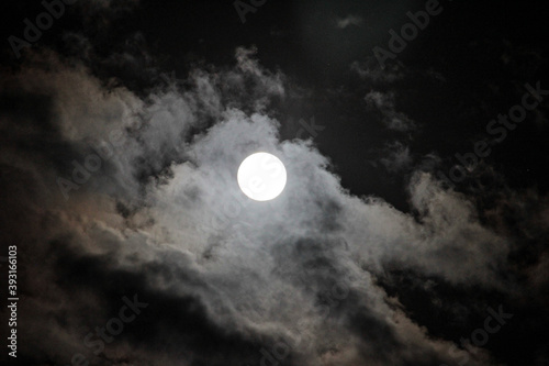 full moon with clouds