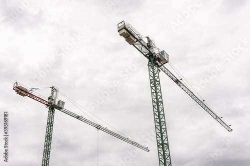 Beautiful view to construction cranes in Puerto Madero photo