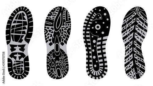 set prints of shoes vector