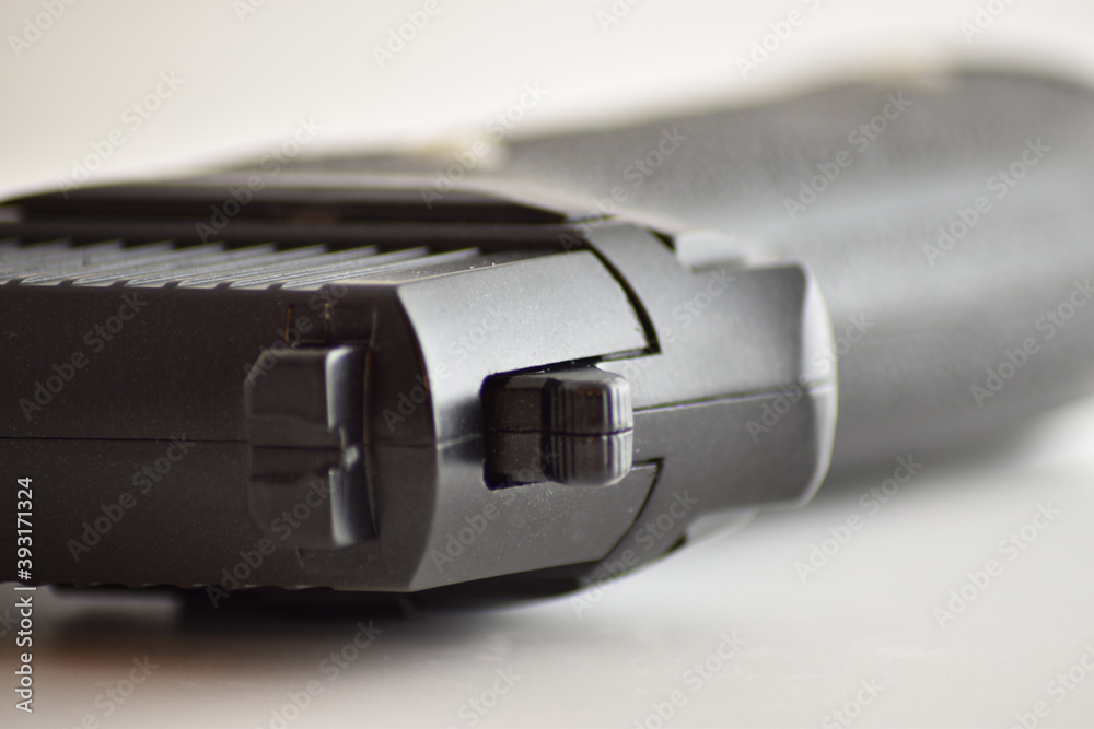 close-up of an automatic pistol close-up of an automatic pistol