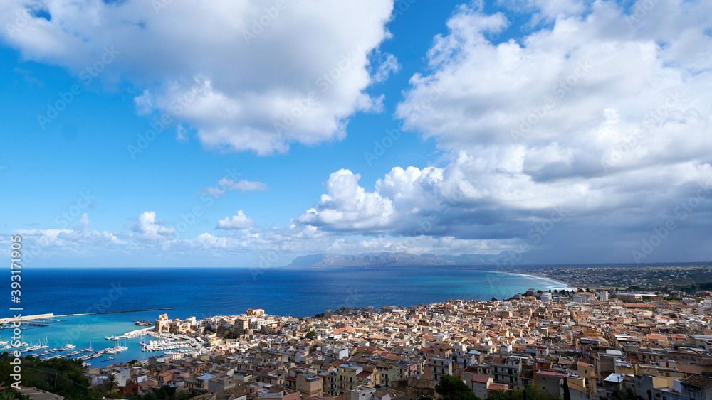 Beautiful city castellammare del golfo at the mediterranean coast Beautiful city castellammare del golfo at the mediterranean coast
