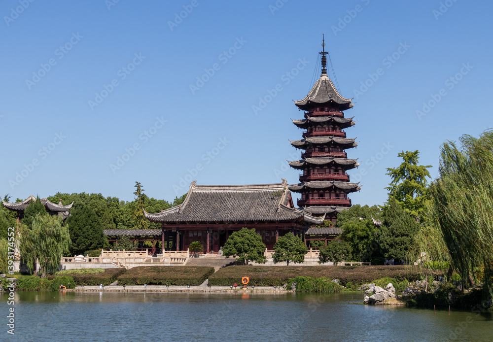 Pagode du jardin historique de Panmen à Suzhou, Chine Pagode du jardin historique de Panmen à Suzhou, Chine
