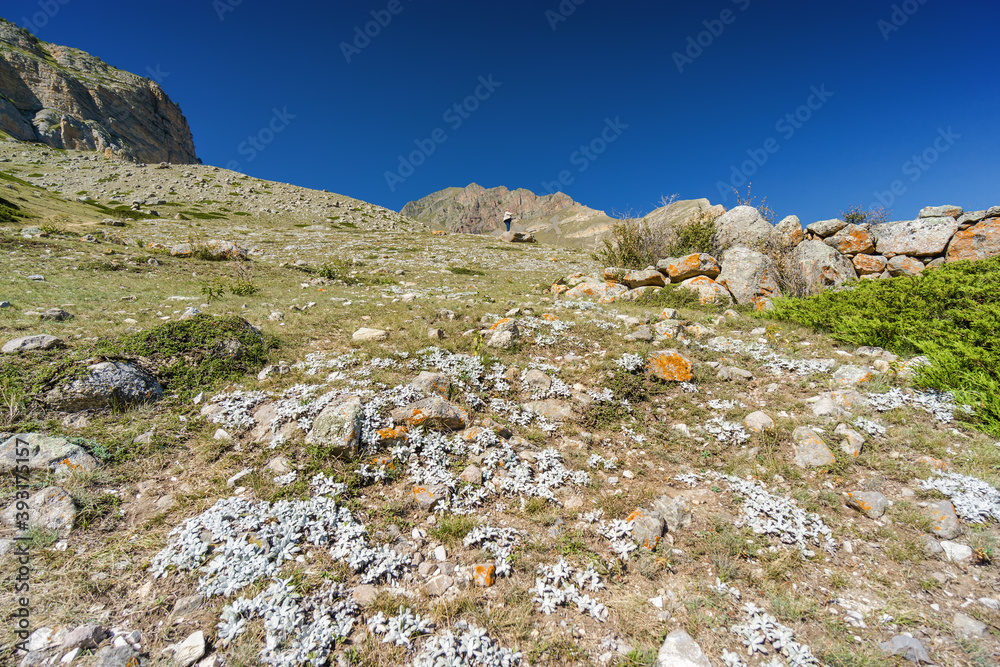 Sunny view of mountains and Eltyulbyu village in North Caucasus, Kabardino-Balkaria, Russia. Sunny view of mountains and Eltyulbyu village in North Caucasus, Kabardino-Balkaria, Russia.