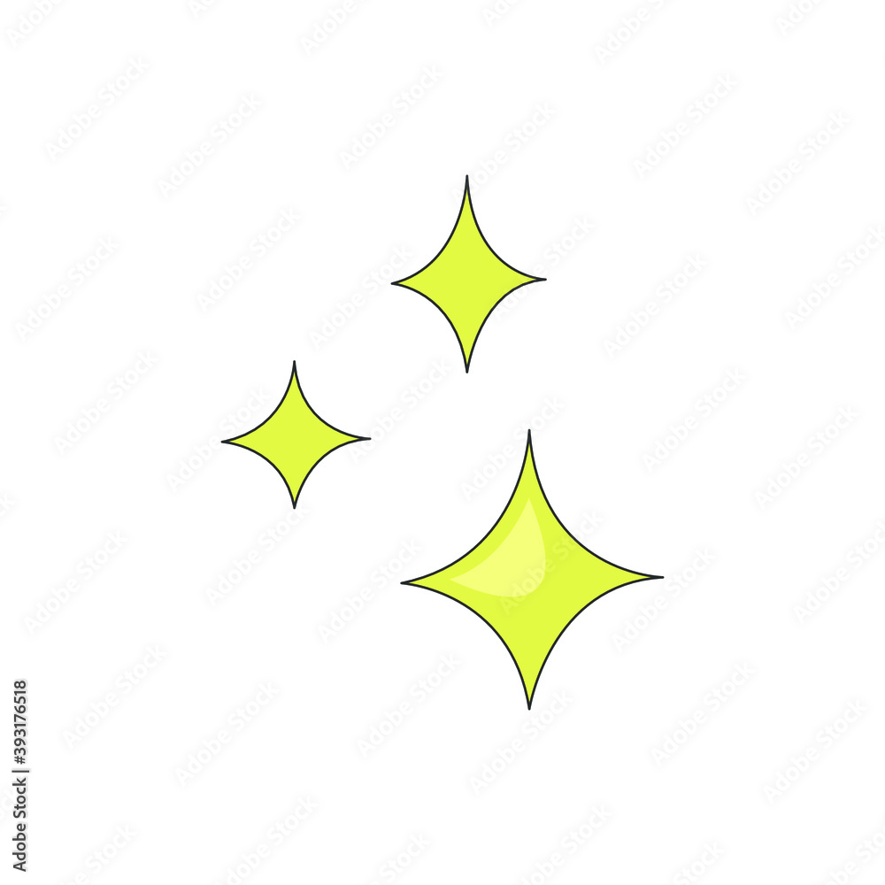 Cute quadrangular stars isolated on white background. Vector illustration Cute quadrangular stars isolated on white background. Vector illustration